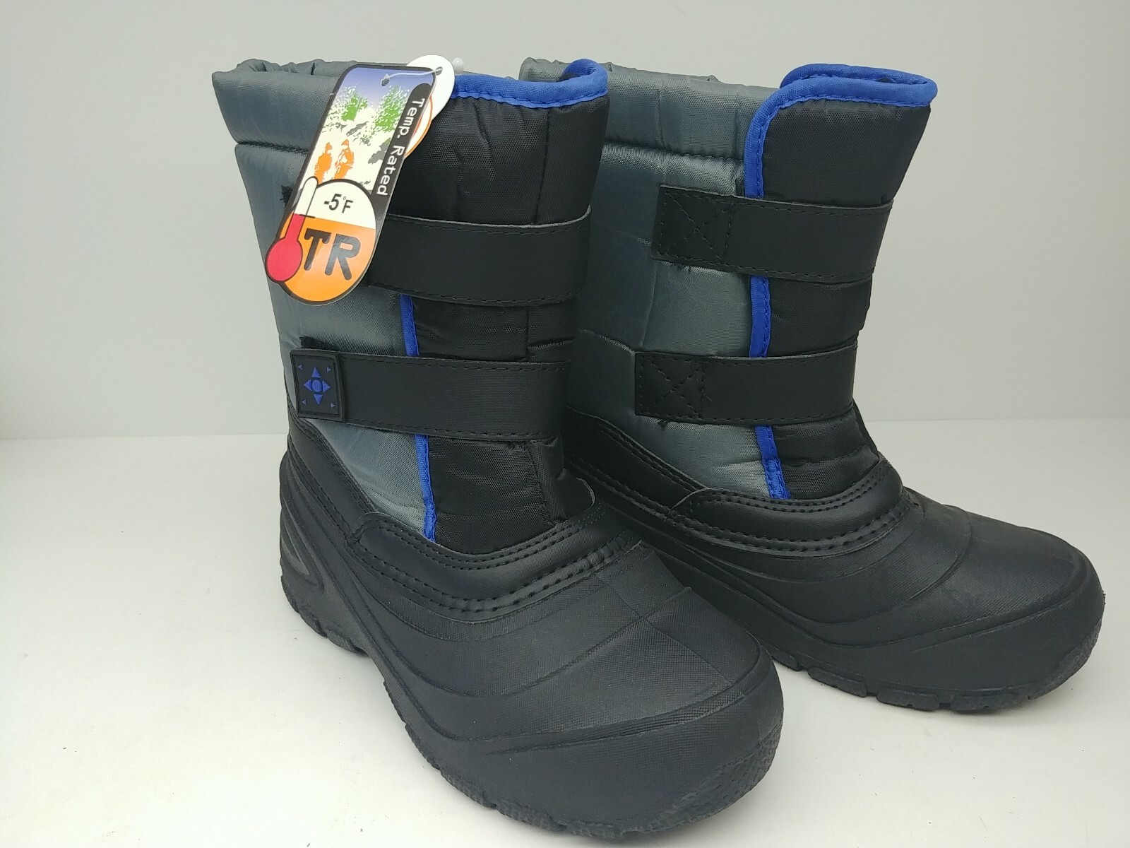 Boys Snow Boots Wonder Nation Blue/Gray/Black Straps -5 Degrees Choose A Size-image