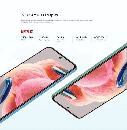 New Xiaomi Redmi Note 12, Unopened 4GB + 128GB Storage Unlocked (Ice Blue) UK - Afbeelding 5 van 9