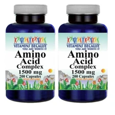 Amino Acid Complex 1500mg 13 ESSENTIAL AMINO ACIDS 2X200 Caps
