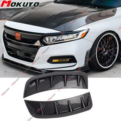 2x Sport Carbon Fiber Pattern Front Bumper Side Vent Covers Trim For Honda Civic