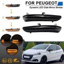 Led Spiegelblinker Aussenspiegel für Peugeot 208 2008 Citroen C3 12-20 | Schwarz