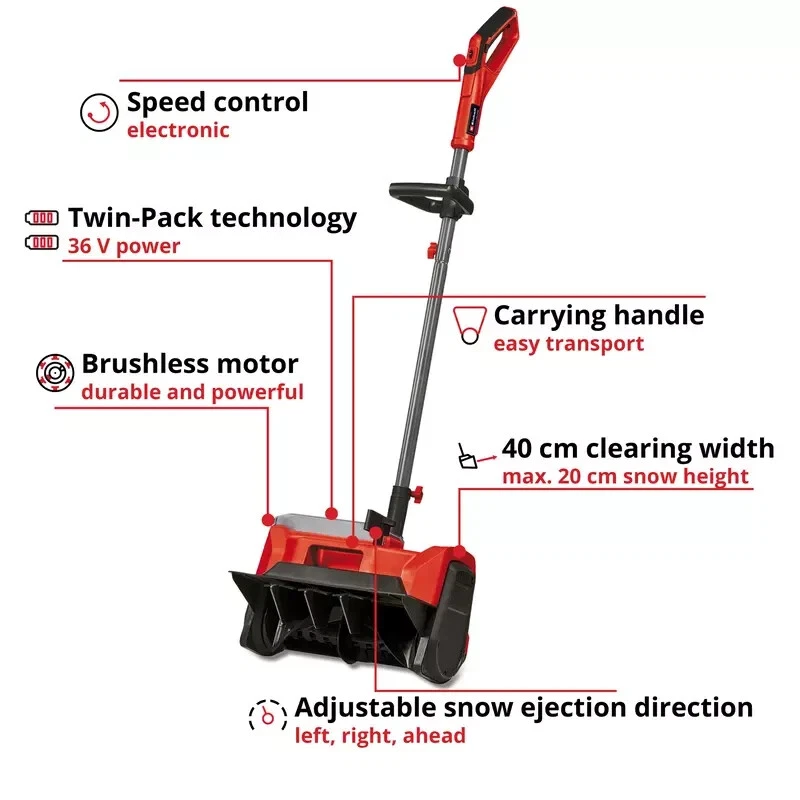 Einhell Power X-Change Schneefräse GE-ST 36/40  plus Doppelpack Akkus - Bild 2 von 4