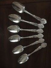 Silver plated Royal Pattern set of  6 LARGE SERVING SPOON  9"-Rogers Bros