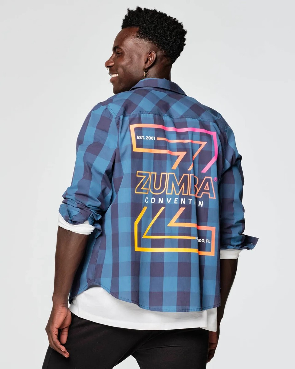 【正規品・新品】XSサイズ★ZUMBA・ズンバ★Step Into Happy Button Down Zumba Step Into Happy Cotton T-shirt Zwear ZW OS Free