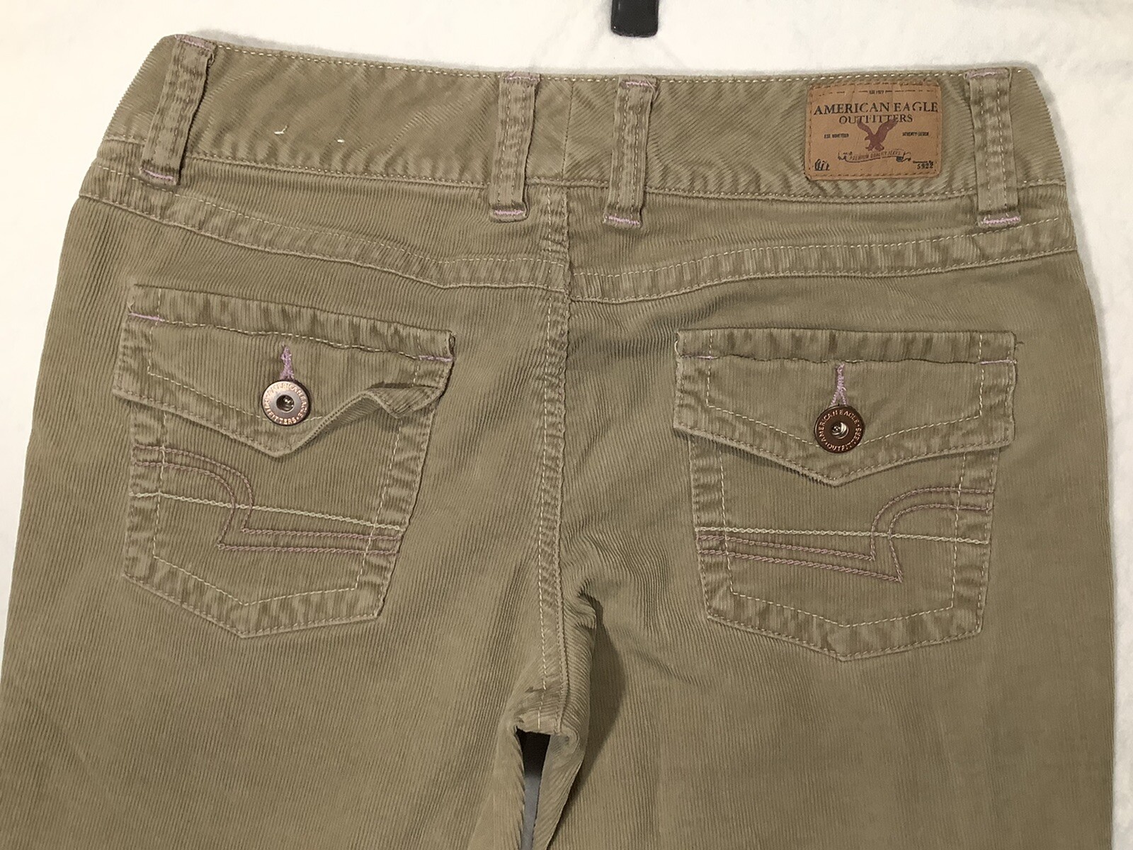 American Eagle Womens Corduroy Pants Stretch Flare Leg Tan Size 8 Pockets  Retro | eBay
