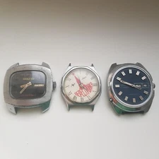 Vintage Lot of 3 Watches USSR Luch Perestroika, Raketa TV and Chaika 
