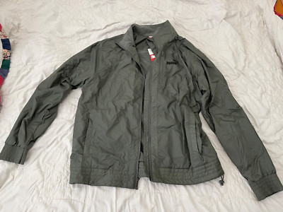 Men's PUMA Sport Jacket Medium Gray Full Zip Long Sleeve size M