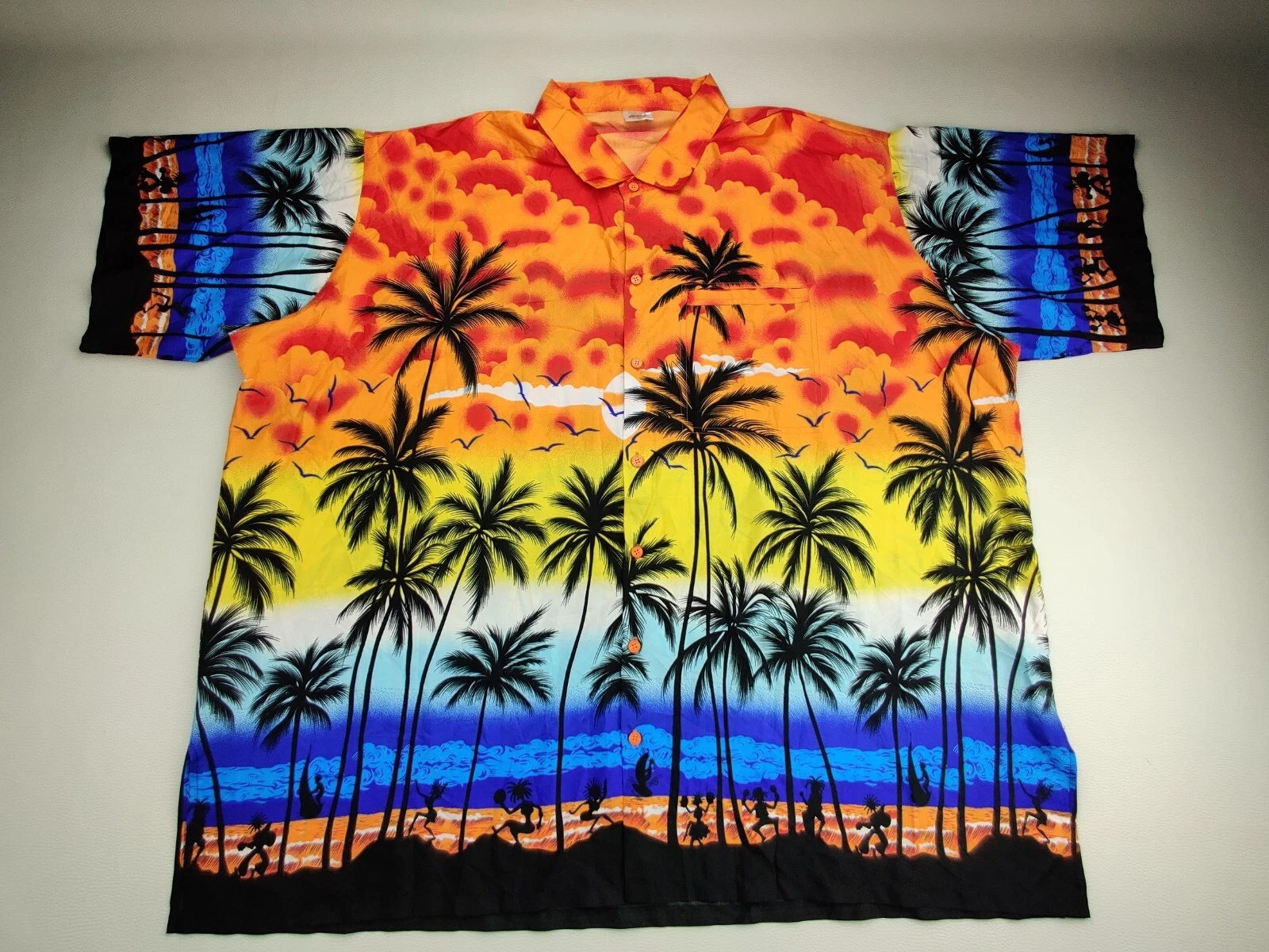 Happy Bay Men's 3XL Multi-Color Tropical Shirt 1990s Virgin Islands Shirt