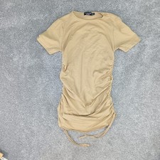 Image of Pretty little thing maternity stone ruched seam t-shirt UK 14