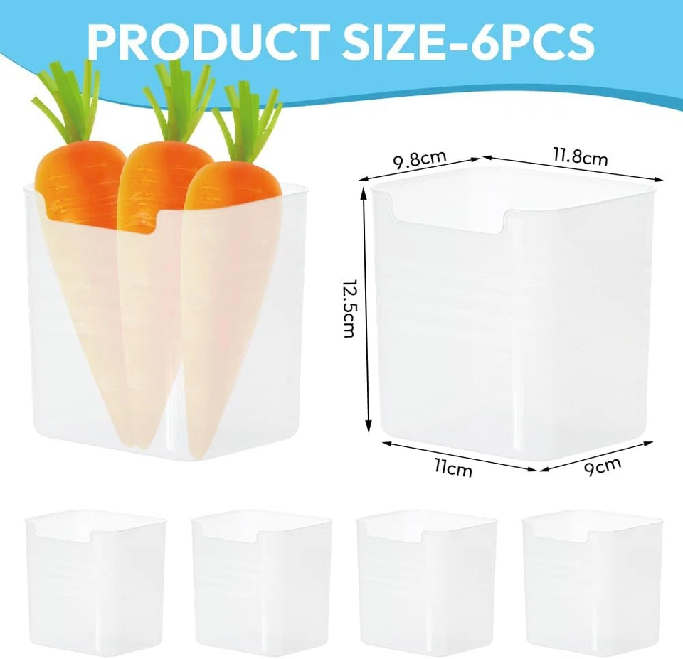 Set Di 6 Organizer per Frigorifero, Porta Laterale, Contenitore in Plastica Tras - Immagine 2 di 4