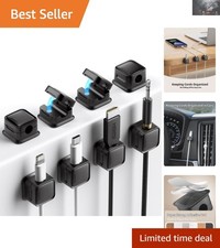 8-Pack Magnetic Cord Organizer Holders - Strong Adhesive for Clutter-Free Spaces