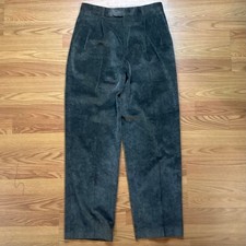 Vtg Milinea Corduroy Pants Mens 32x32 Made In Italy Olive Green Pleated Trousers