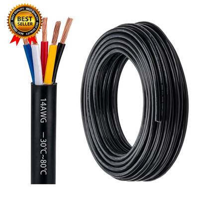14 Gauge 5 Conductor 14 AWG Electrical Wire Stranded PVC Cord Oxygen-Free