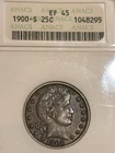 1900 S Barber Quarter Old Anacs Soapbox EF45