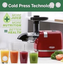 Omega H3000RED Cold Press Juicer 150W Slow Masticating Extractor Red 365
