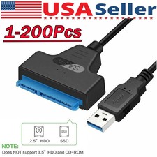 USB 2.0 to 2.5" SATA III Hard Drive Adapter Cable/UASP to USB2.0 Converter Lot