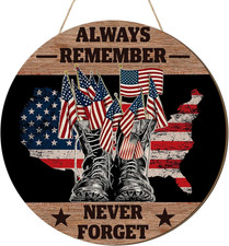4Th of July Door Sign Memorial Day Patriotic Wreath for Wall Front Door American