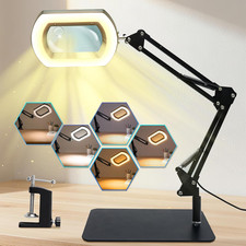 12X Magnifying Glass with Light and Stand, Desk Magnifier, Black