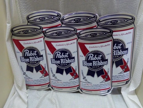 VINTAGE PABST BLUE RIBBON EMBOSSED METAL BEER SIGN NEW