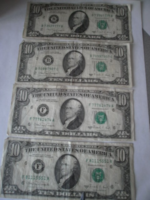1988A $10 rare numbers Ten Dollar Bill Federal Reserve Note