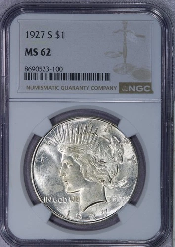 1927 S Peace Dollar $1 NGC MS62