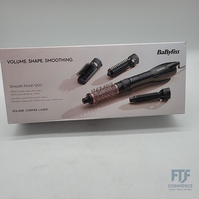 BaByliss Smooth Finish 1200, Warmluftbürste mit 5 Aufsätzen, Volumen/Formen/Glät