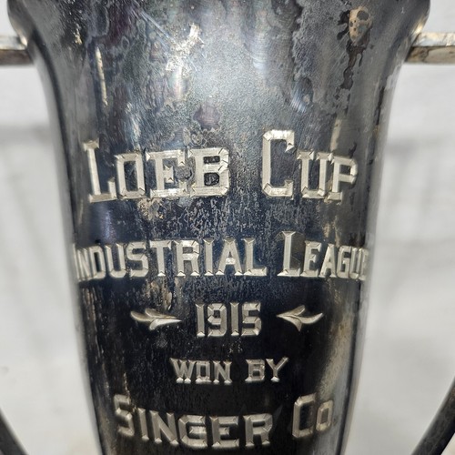 Seltene 1915 CT Industrial League Loeb Cup Baseball Trophäe gewonnen von Singer Sewing Co - Bild 3 von 7