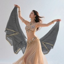 Belly Dance Scarf, 98x47 Inch Chiffon Costume Dance Shawls Veil, Black