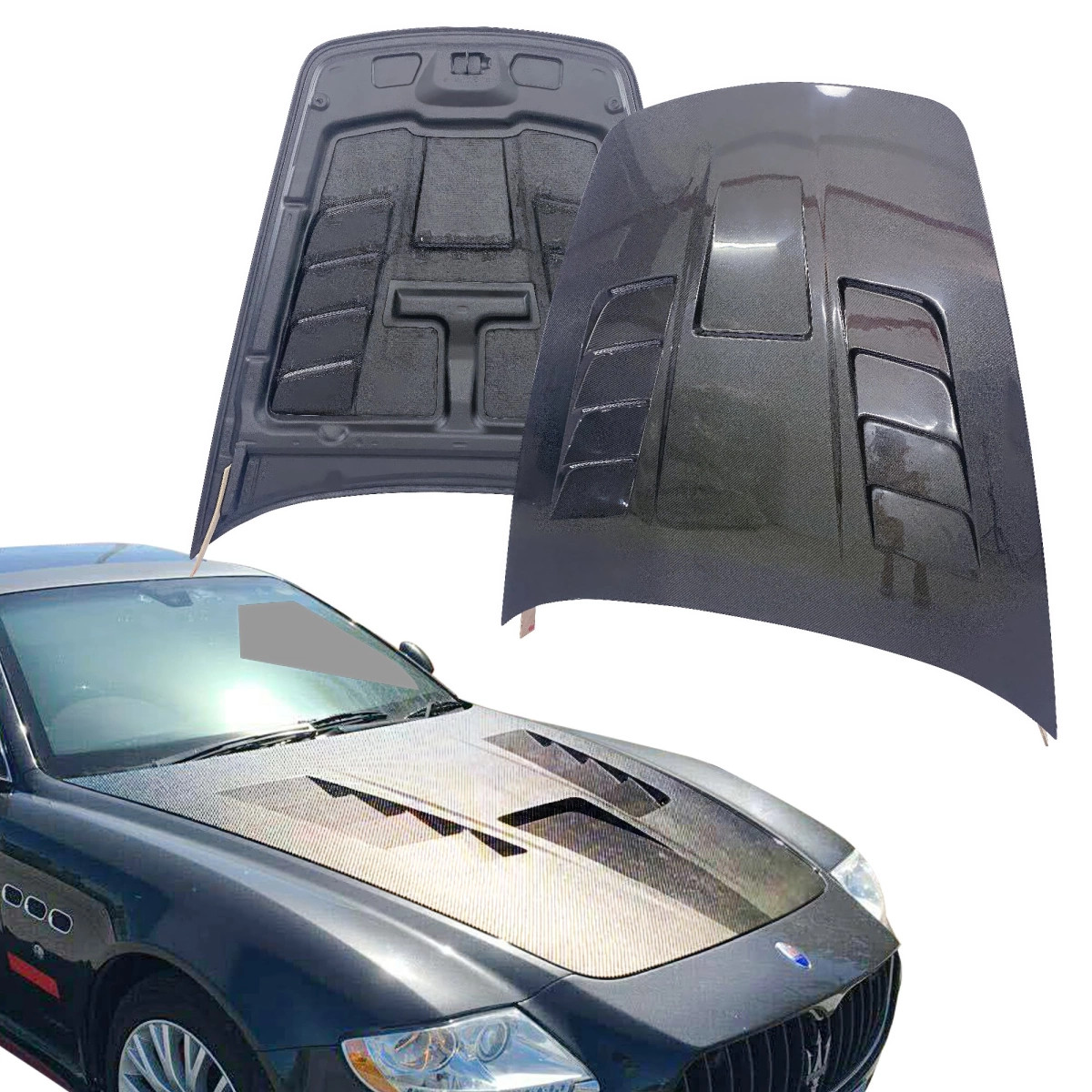ModeloDrive Carbon Fiber D-Style Hood for Quattroporte Maserati 05-12 modelodri