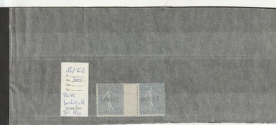 Timbre France C.Instruct YT 161-CI 2 (Paire semeuse lignée 50c bleu) cote 300€ - Photo 1/2