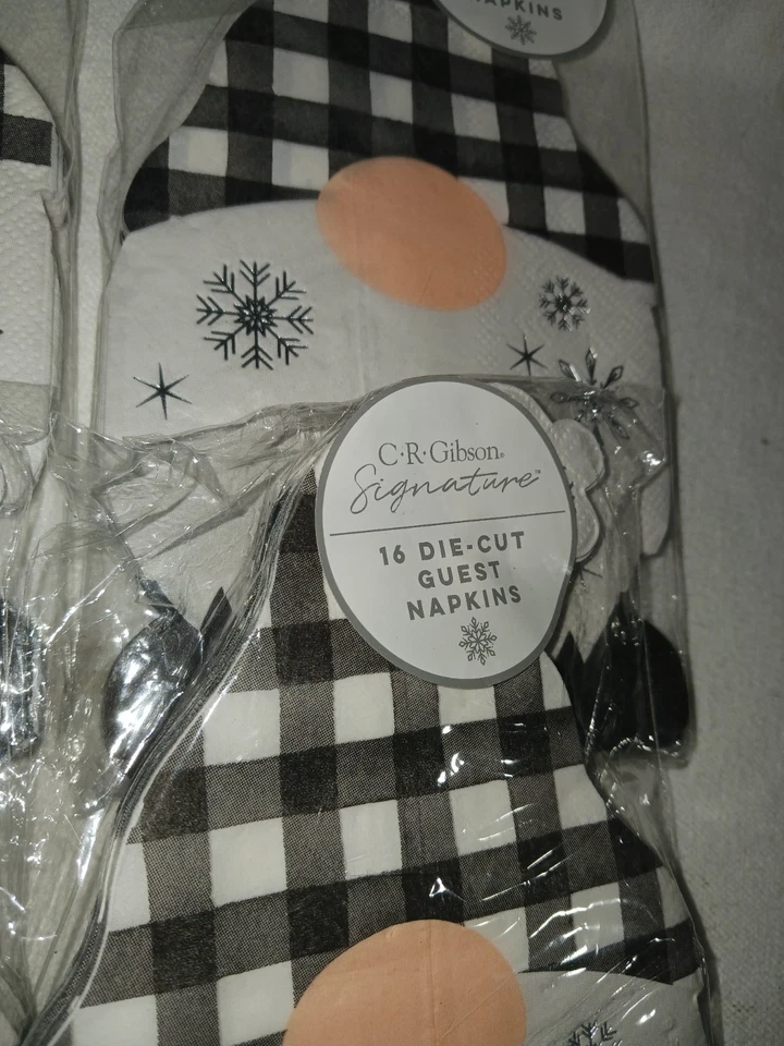 Servilletas de cena Gnomos de 3 capas. Troquelado. C.R. GIBSON Signature. Nuevo. Juego de 4. 64 piezas Foto 3 de 4