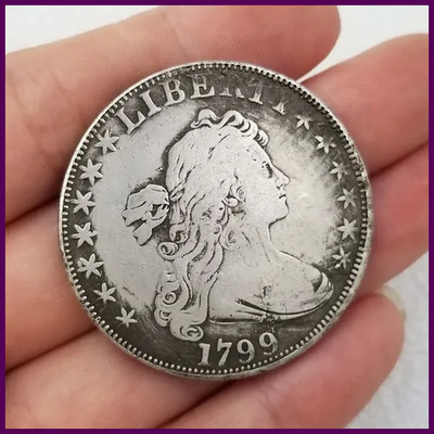 #ad #ad Bronze Crafts 1799 Head and Back Commemorative Coin Antique Silver Dollar $7.99