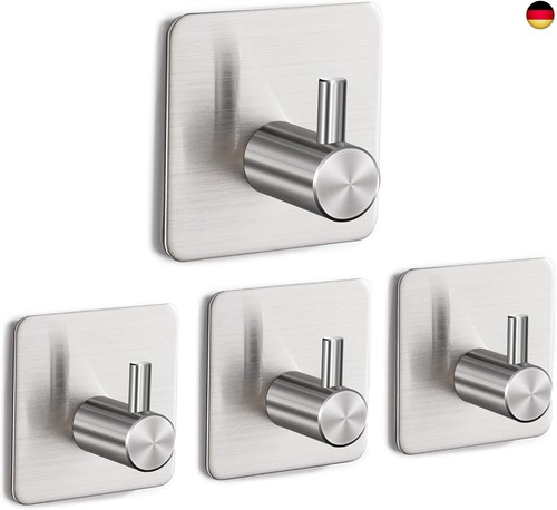 Eowihor Haken Handtuchhaken, Ohne Bohren, 4 Stück Klebehaken Handtuchhalter