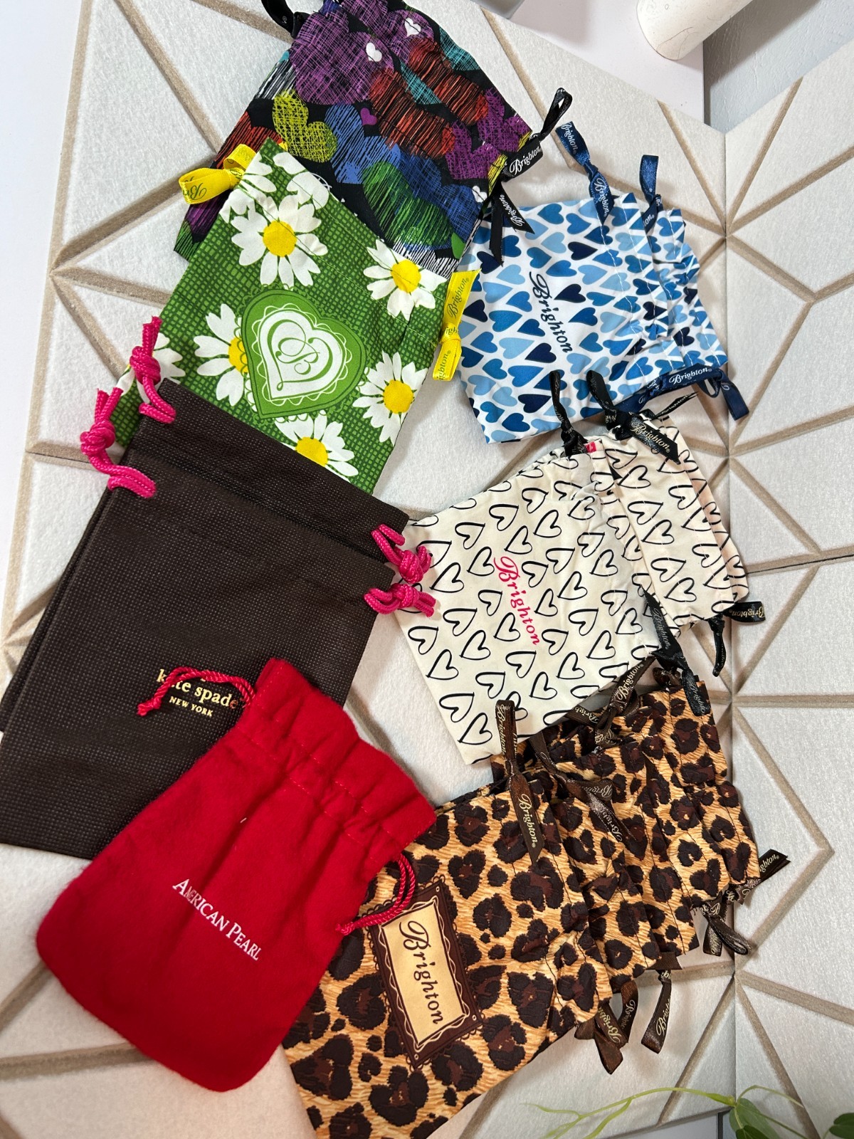 Lot 16 Brighton Kate Spade American Pearl Jewelry Dust Bags Pouches Mix