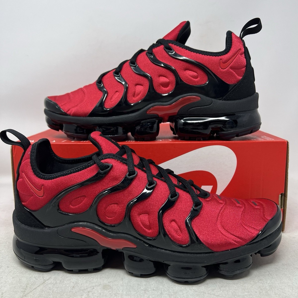 Nike Air VaporMax Plus University Red Black Men's Shoes No Lid
