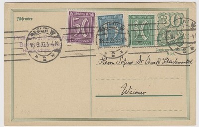 DR GS P140 I Postreiter mit ZF Berlin Grunewald - Weimar 18.3.1922