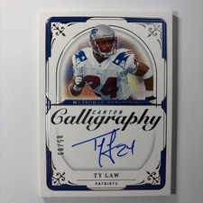 2025 National Treasures Ty Law Canton Calligraphy AUTO #85/99 Patriots