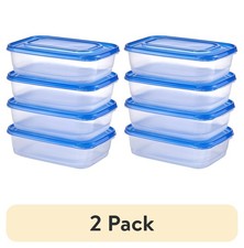 2 pack 5.23Cup Plastic Rectangle Food Storage Container