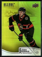 Josh Norris 2021-22 Upper Deck Allure #R-64 Rainbow Yellow-Green Ottawa Senators