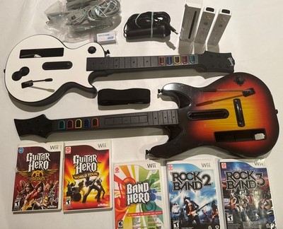 Wii Console Bundle Guitar Hero With Games Guitars, Console, Rock Band  Tested