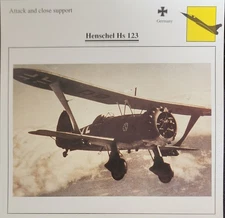 Henschel Hs 123 Plane Picture Original Vtg Aircraft Detail Collector Card 
