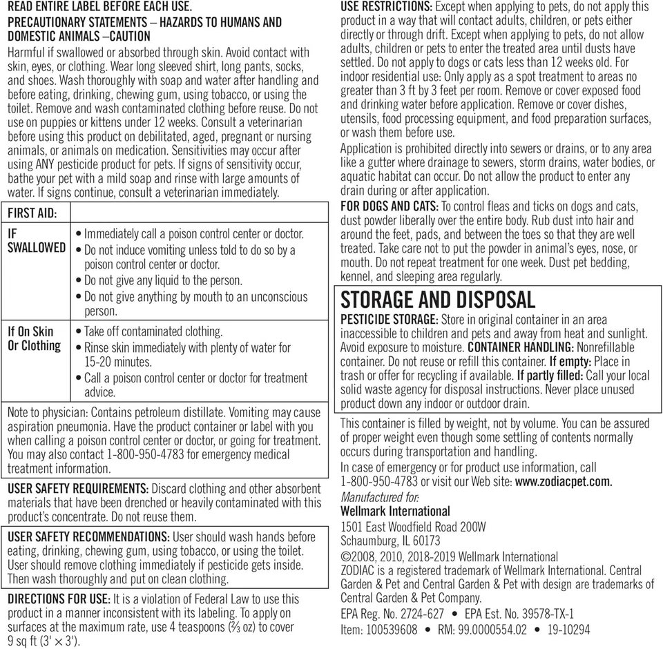 Zodiac 跳蚤蜱粉带摇摇杆狗小狗猫和小猫 6 盎司 — 第 3/3 张图片