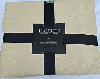Ralph Lauren KAIA Full/Queen Matelassé Chevron Coverlet Natural – NWT - Image 1 of 4