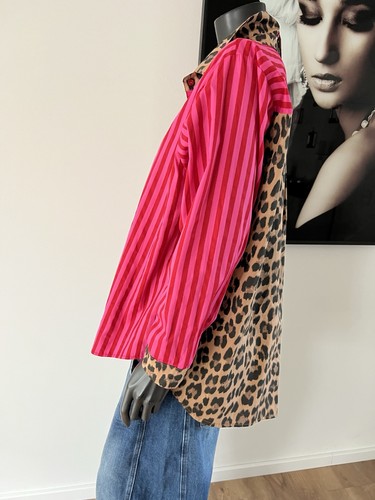Bluse Hemd Animal pink/Rot gestreift ausgefallen yolly One Size 38-44 - Bild 11 von 14