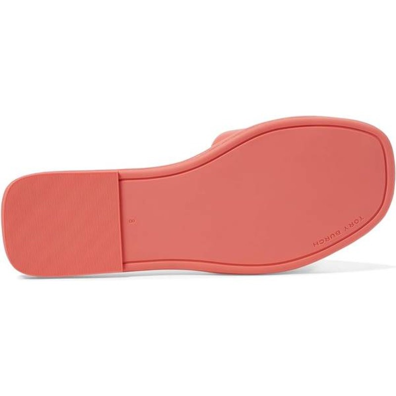 Tory Burch Double T Sport Leather Slide Coral Crush 160910 US 6 NEW Orange Luxe thumbnail 3