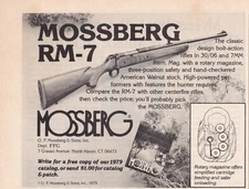 1979 Print Ad - Mossberg RM-7 Rifle 30.06 7MM Rotary Magazine