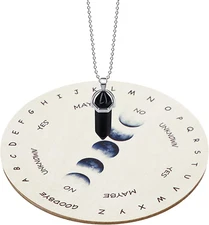 Moon Phase Pendulum Board Dowsing Divination Metaphysical Message Board Wooden C
