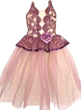 Revolution Dance Costume Girls Palatinate Purple  Ballet Dress Tulle 9-12