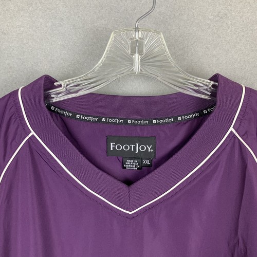 Vintage FootJoy Windbreaker Golf Jacket V-Neck Pullover Purple Mens Size 2XL - Picture 7 of 13