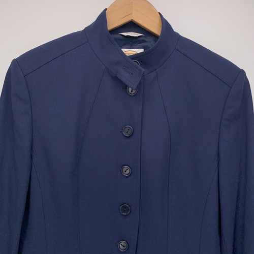 Talbots Women's 10 Navy Blue Wool Blend Lined Button Up Made in Italy Jacket G8 - Picture 4 of 7